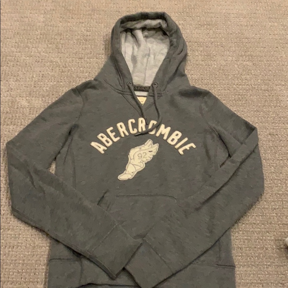 VINTAGE A&F grey pullover hoodie track and field graphic